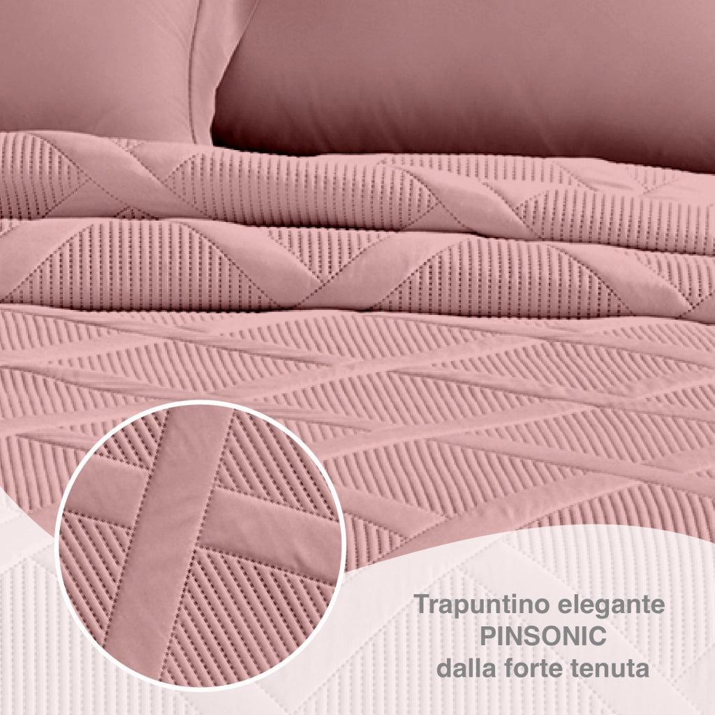Copriletto Trapuntato Matrimoniale Elegante Trapuntino Lavorazione Intrecciata Due Piazze Trapunta Coperta Leggera Coperta Letto Leggera Primavera Estate  Rosa