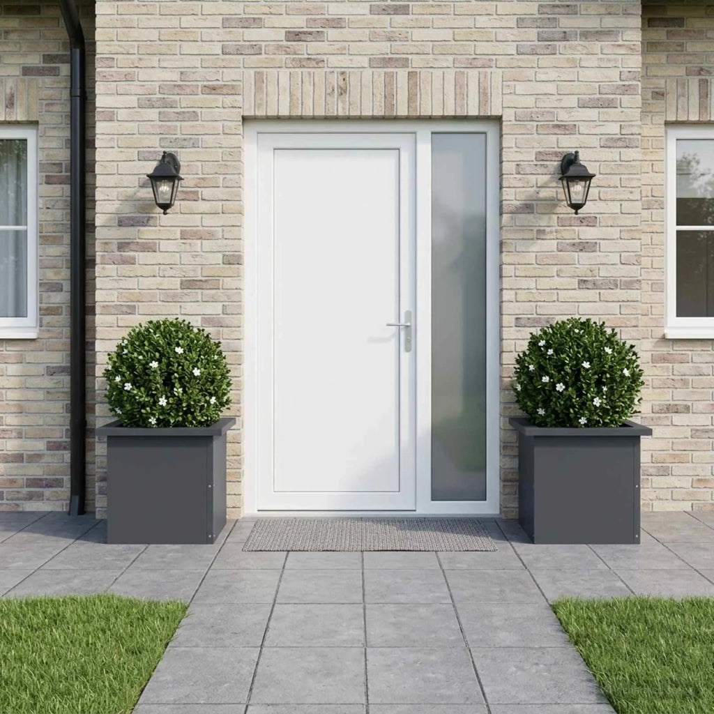 Fioriera da giardino con LED 2 pz Antracite 30 x 30 x 30 cm 8008061