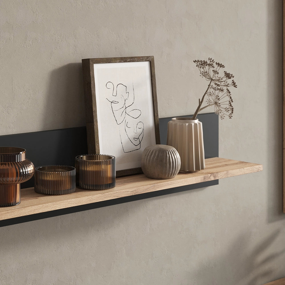 Vicco Libreria da parete Quercia Wotan 100 x 20 cm staffa a parete