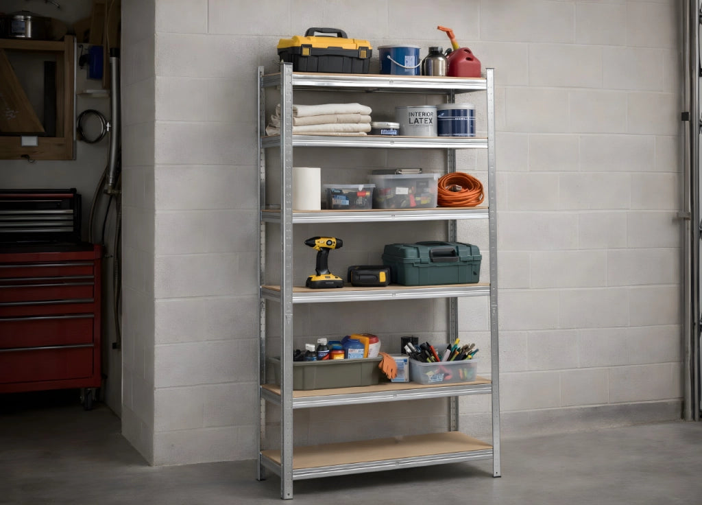 Scaffale In Acciaio Multiuso Con Ripiani Regolabili Alta Portata Storage - 6 Ripiani - Storage