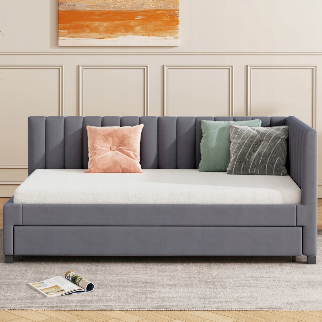 Letto pieghevole per adolescenti e bambini - Xylo - 90x200 - Grigio vellutato