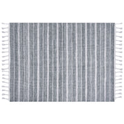 Tappeto grigio chiaro 160 x 230 cm per soggiorno e camera da letto con frange rigate