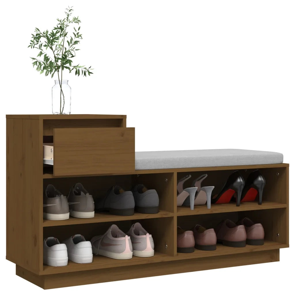 Scarpiera ambra 110x34x61 cm in Legno Massello di Pino 814452