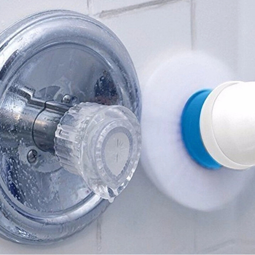 Trade Shop - Spazzolone Spazzola Rotante Cordless Ricaricabile Per Pulizia Piastrelle Bagno -