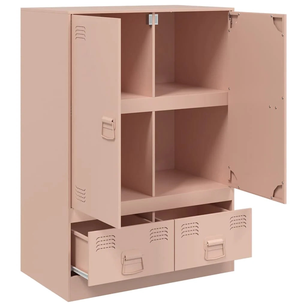 Credenza cassettiera cassettiera mobile contenitore organizer cucina soggiorno soggiorno alta 67 x 39 x 95 cm acciaio Rosa 02_0035157