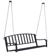 ALTALENA DA GIARDINO A DONDOLO SOSPESO 127 X 60 X 47 CM IN METALLO NERO