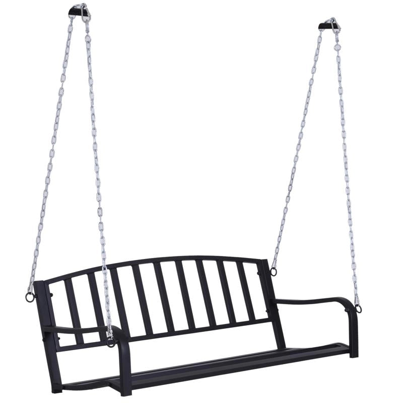 ALTALENA DA GIARDINO A DONDOLO SOSPESO 127 X 60 X 47 CM IN METALLO NERO