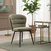 Set di 2 sedie Leo, Seduta indoor, Sedia imbottita, Poltrona multiuso, 58x61 h85 cm, Nero e Verde
