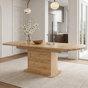 Tavolo da pranzo allungabile 140/200x80x75 cm con vani contenitore in truciolare naturale