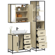 Set Mobili da Bagno 3 pz Rovere Sonoma in Legno Multistrato 3301136