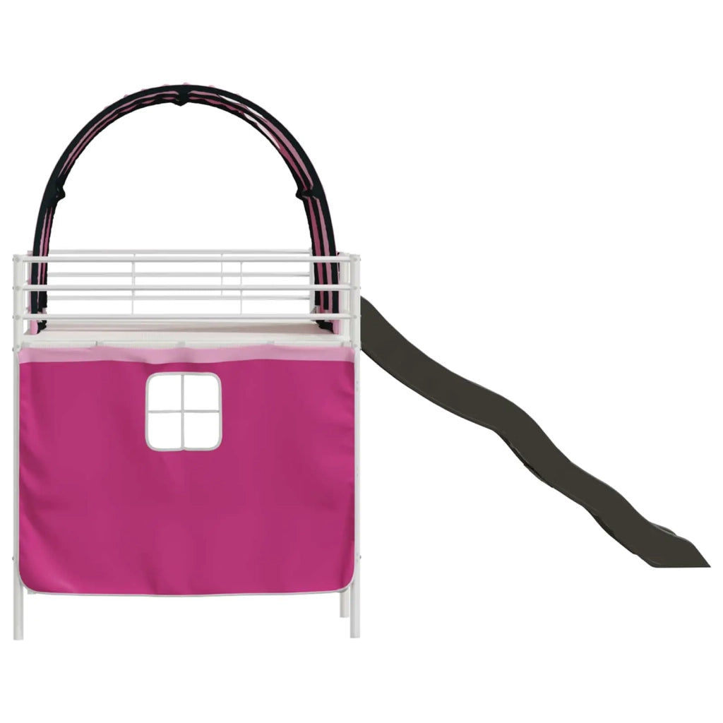 Struttura del letto loft per bambini Bianco e Rosa 80 x 200 cm