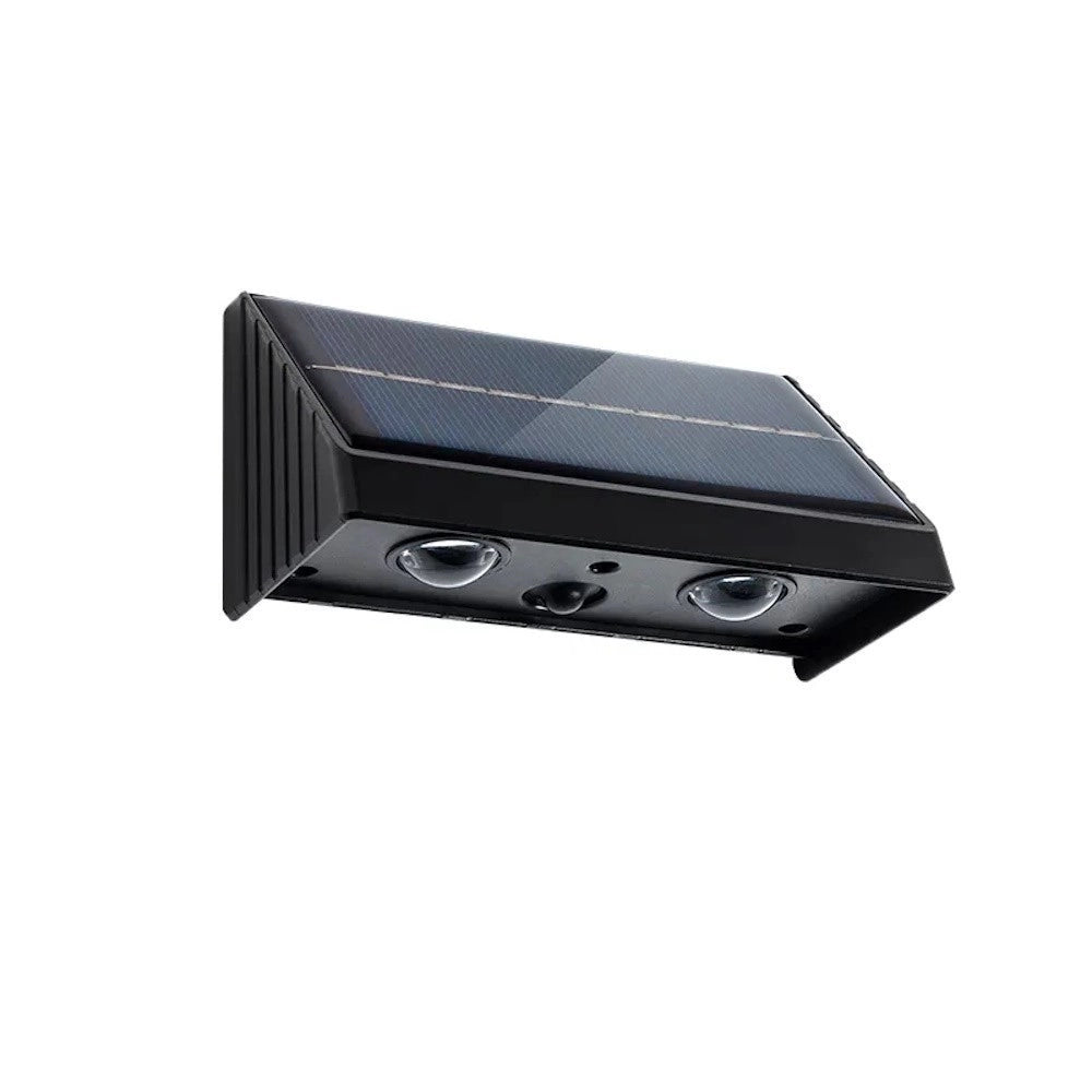 Trade Shop - Applique Led Con Pannello Solare A Parete 3 W Ip65 Luce 3000k 6500k Nero Yh0615 -