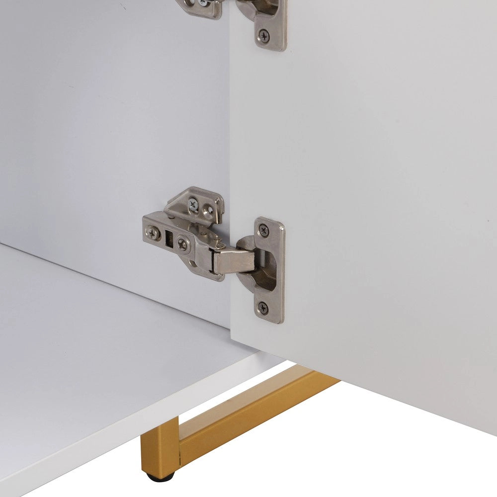 Mobile TV Basso con Cassetti ¨C Xylo ¨C Ante Strutturate, Maniglie e Piedi Dorati