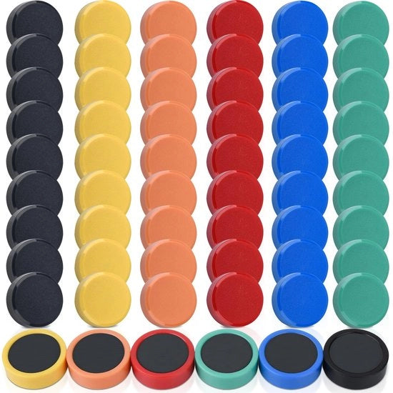 FPMYB 60 pezzi forti magneti, magneti per lavagne, frigoriferi, piccoli magneti colorati, magneti per lavagne per whiteboard, lavagne, aule, uffici, foto (6 colori)