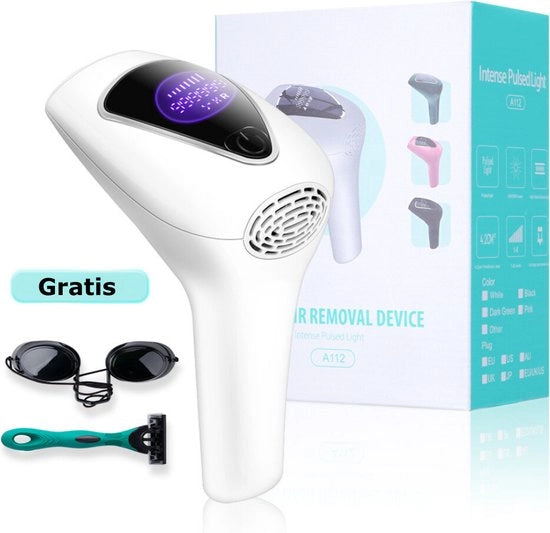 Dispositivo di Epilazione per Donne - Laser per Depilazione 1.000.000 Impulsi - Dispositivo IPL per Depilazione 8 Posizioni Occhiali di Sicurezza Raschietto - Bianco