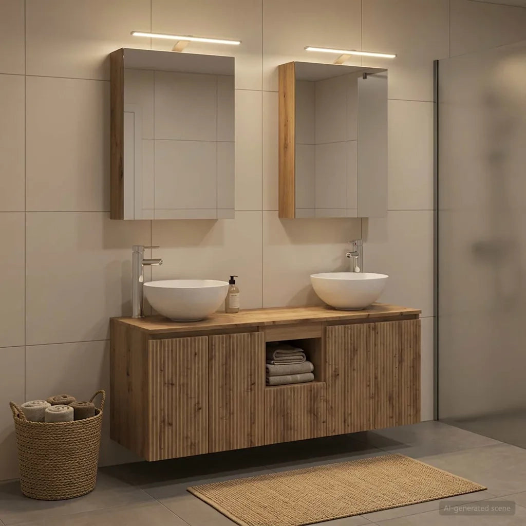 Set di Armadi da Bagno 5 pcs Rovere Artigianale 3406358