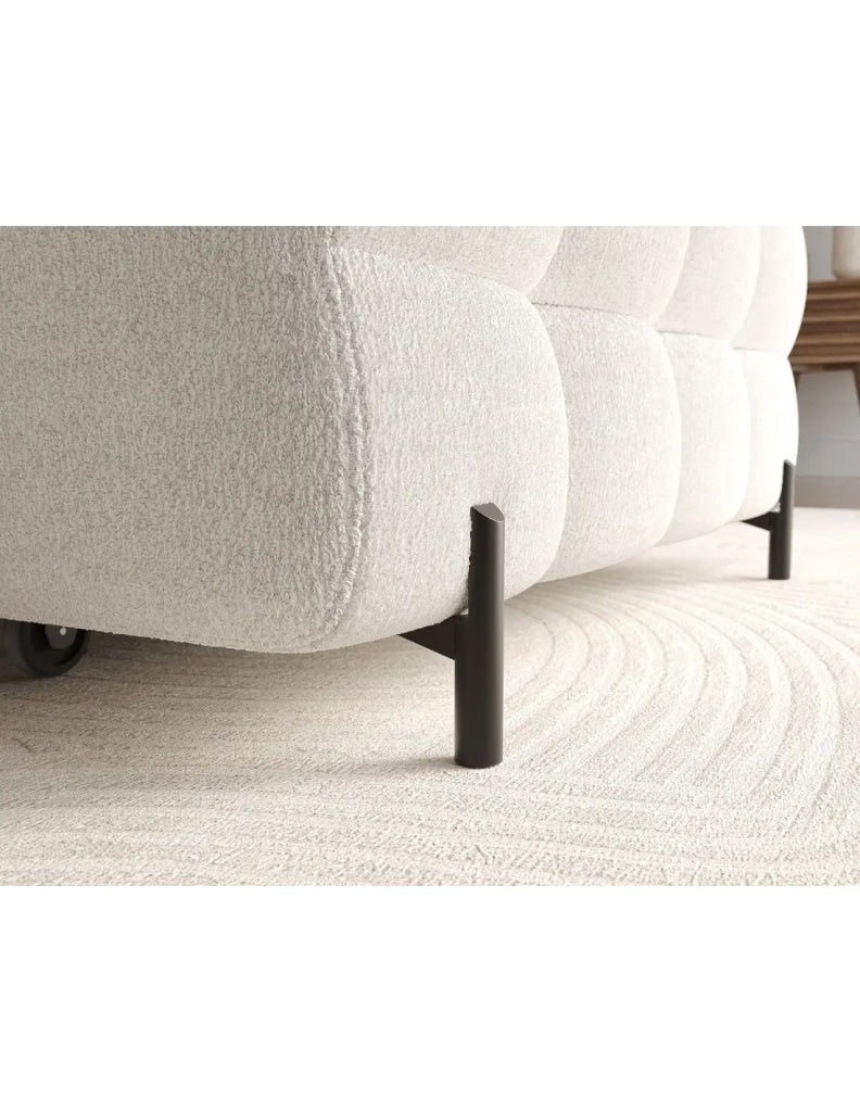 Divano ad angolo destro convertibile Bianco stile contemporaneo 285x99x181cm FILTRO