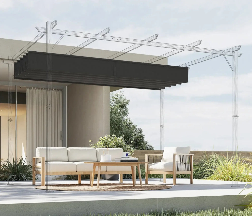 Telo di Ricambio per Pergola da Giardino 350x260 cm in Poliestere Grigio Scuro