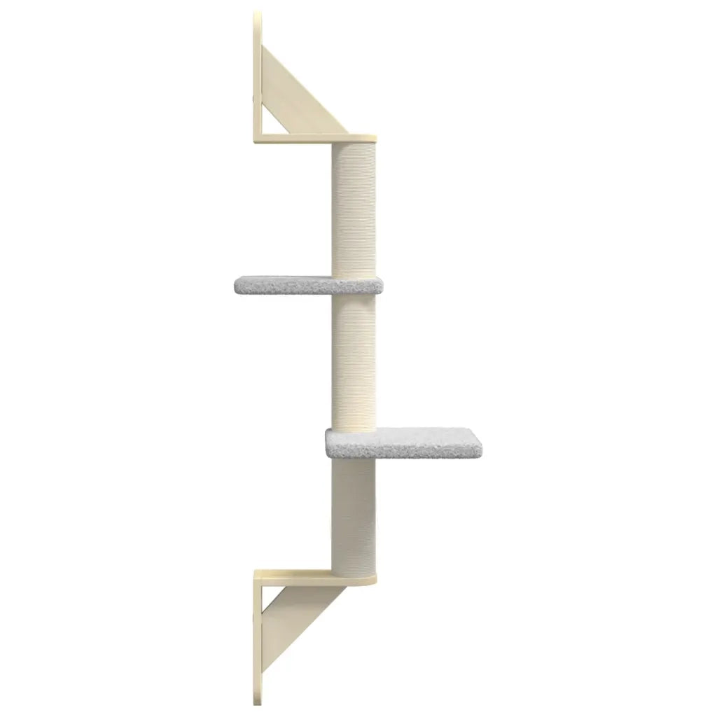 vidaXL Albero per Gatti con Tiragraffi a Parete Grigio Chiaro 108 cm