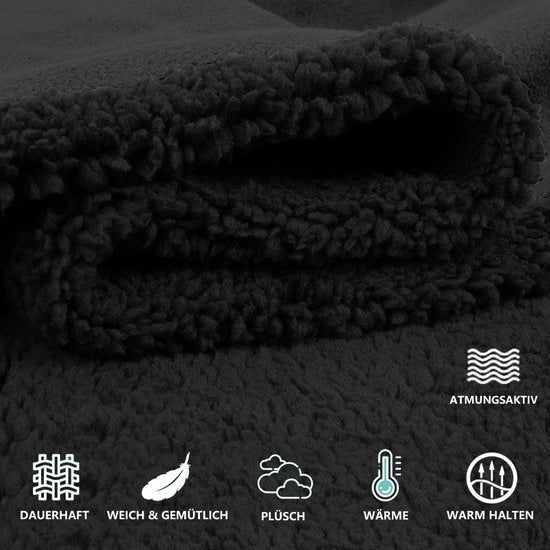 Asciugamano impermeabile per cani, coperta per letto per cani, materasso per cani, cuscino per cani con materiale morbido super soffice, doppia faccia, per letto, divano e poltrona per cani (nero, 71 x 100 cm)