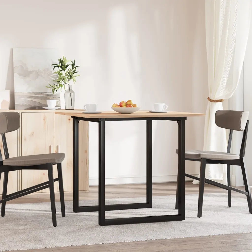 Tavolo da Pranzo Telaio a O 80x80x75 cm Legno Pino e Acciaio