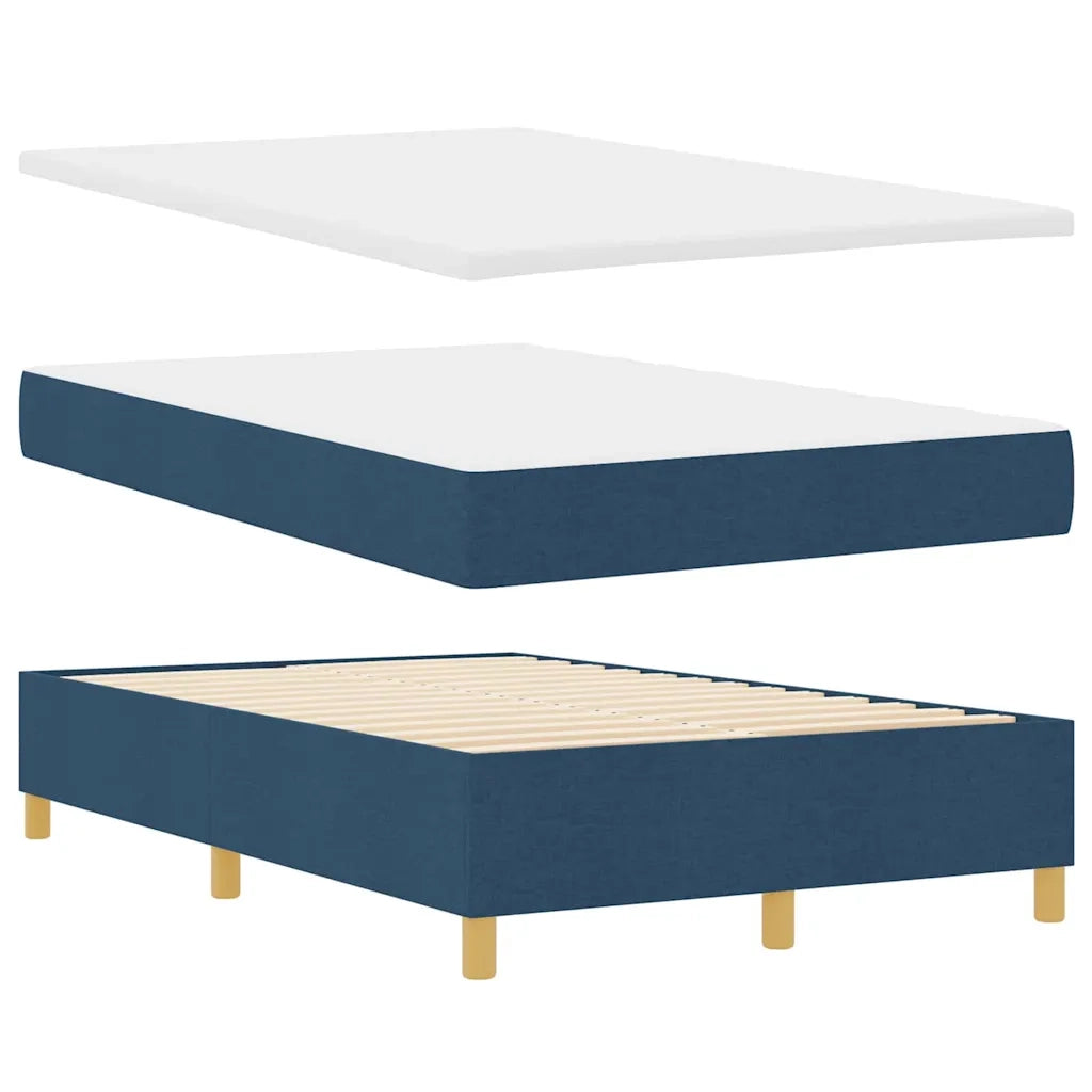 Letto a Sorgente LED con materasso Blu 120 x 190 cm Tessuto
