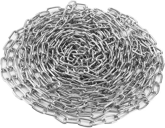 Catena in Acciaio Inossidabile 2 mm - 10 m Lunghezza - Anelli Corti - Catena Girevole - Adatto per Interni/Esterni - Sicuro e affidabile - Catena Metallica