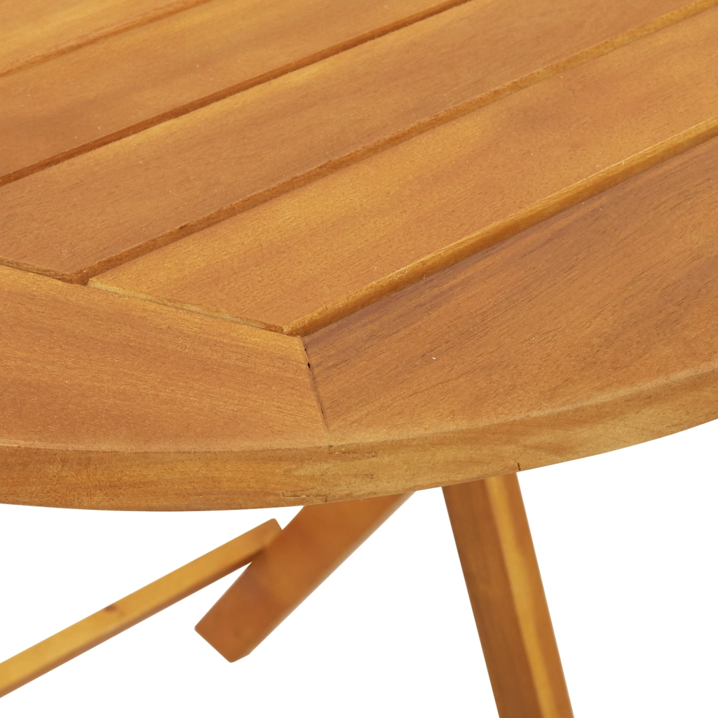 Tavolo da Giardino Pieghevole Rotondo Ã˜60x72 cm Legno Massello di Acacia