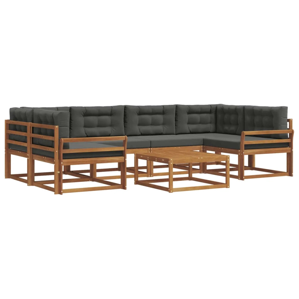 Set di divani da esterno con cuscino 7 pcs Naturale e Antracite 3367265