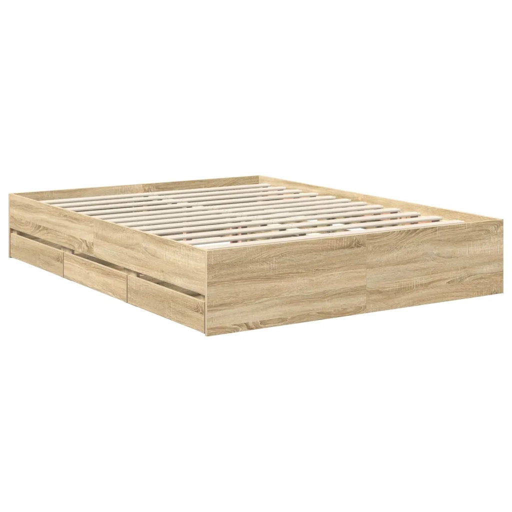 Struttura del letto con cassetto Rovere Sonoma 150 x 200 cm 3411824