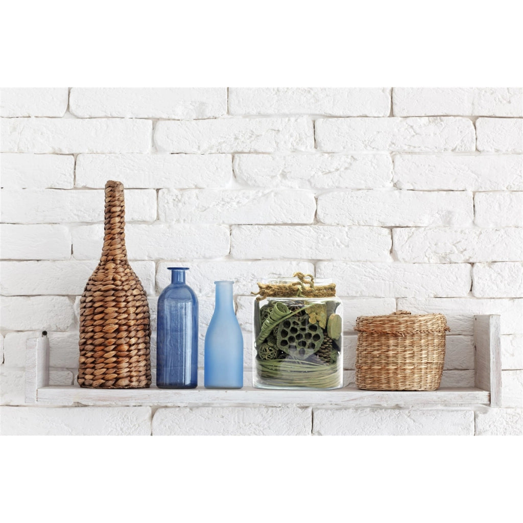 Vaso Decorativo Flora 310 in Vetro con Fiori Secchi Verdi