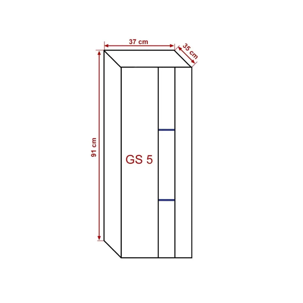 Mobile da salotto nero collezione CEPTO 37x91cm, 1 porta con vetro, 2 scaffali.