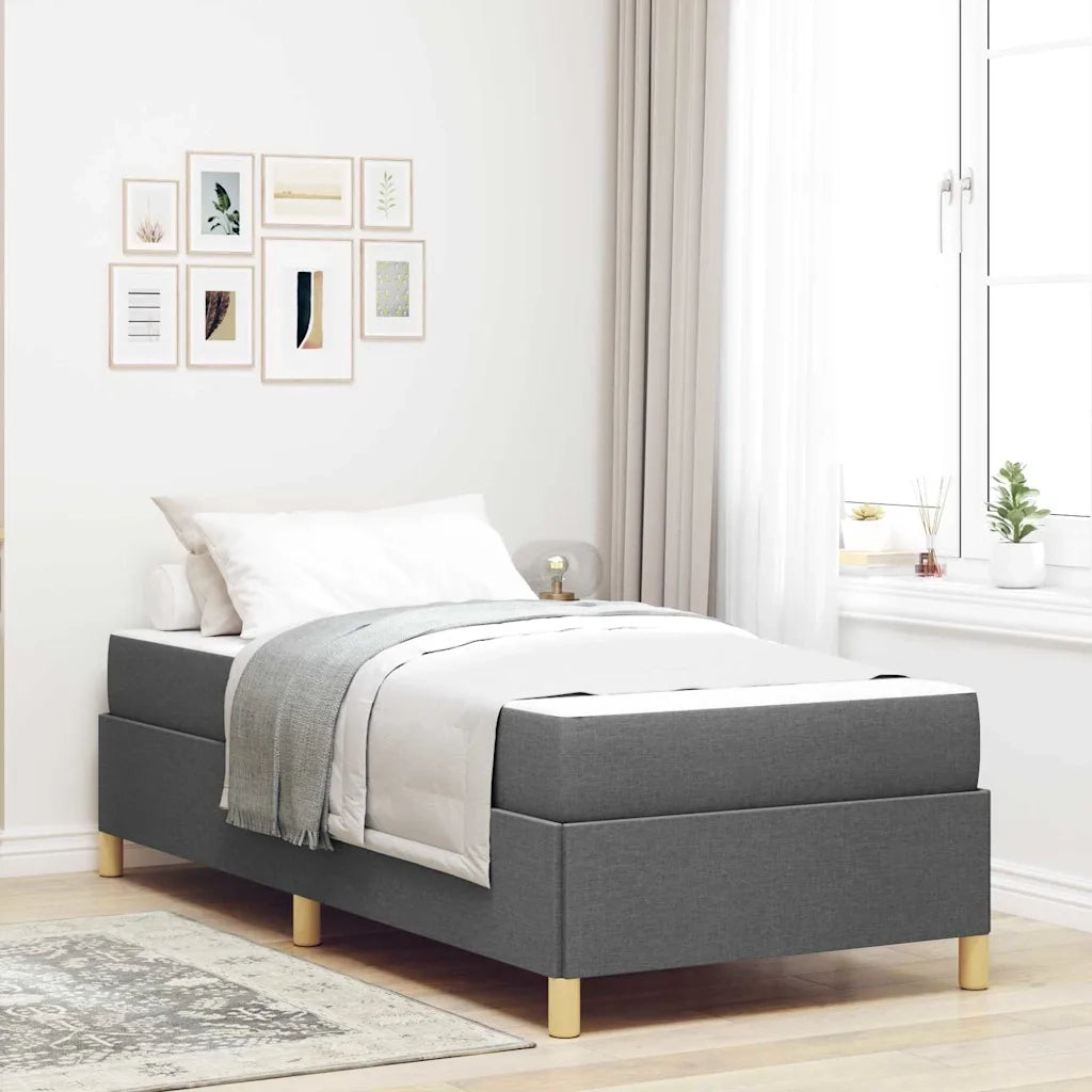 Struttura del letto Grigio scuro 80 x 200 cm Tessuto