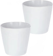 Vaso di fiori diametro 13 cm classico bianco completo di 2 vasi di fiori con motivi floreali
