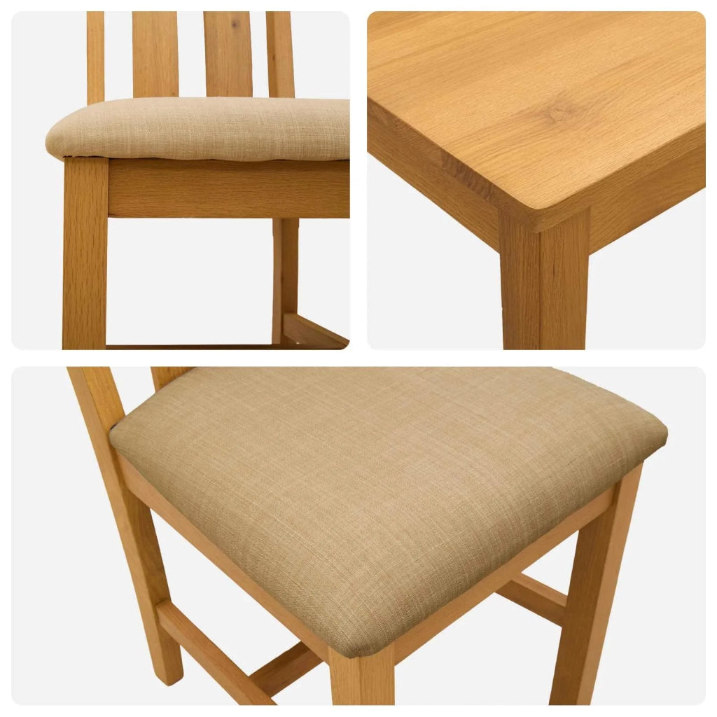 Set da pranzo 5 pz Beige Legno di Quercia Massello 3430224