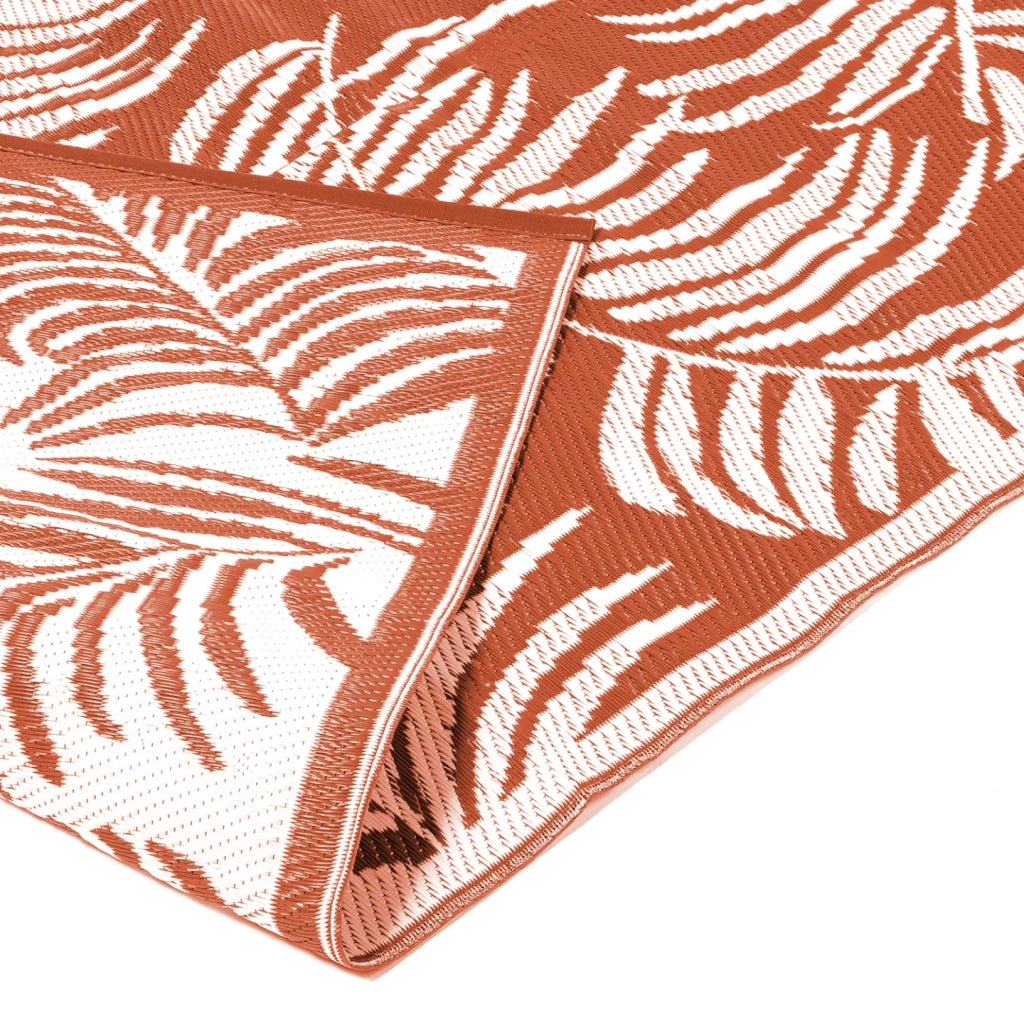 IDMarket - Tappeto per esterni COCO tropical terracotta e bianco 270 x 470 CM
