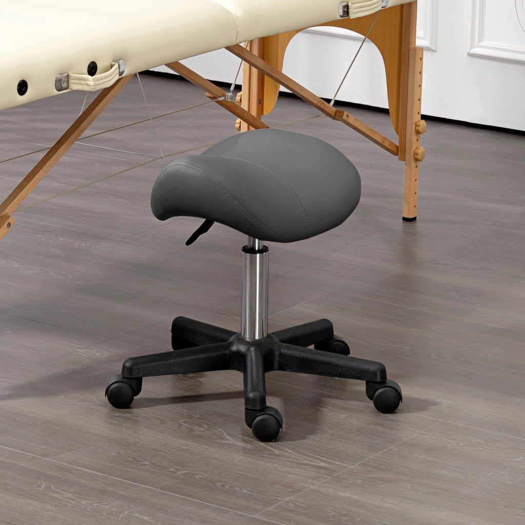 Sgabello girevole e regolabile in altezza ¨C zephmum ¨C similpelle grigio 48x47x45-59 cm
