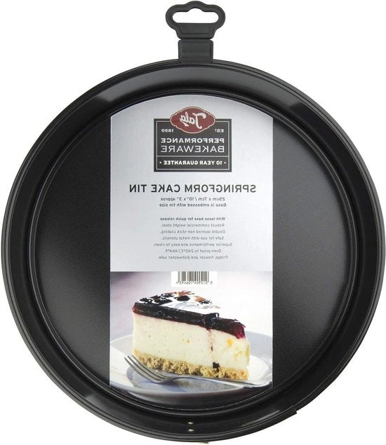 Torta a forma rotonda 25cm Professionale acciaio inossidabile con rivestimento antiaderente Eclipse - Fondo separabile - Ideale per torte e cheesecakes forma a cerniera