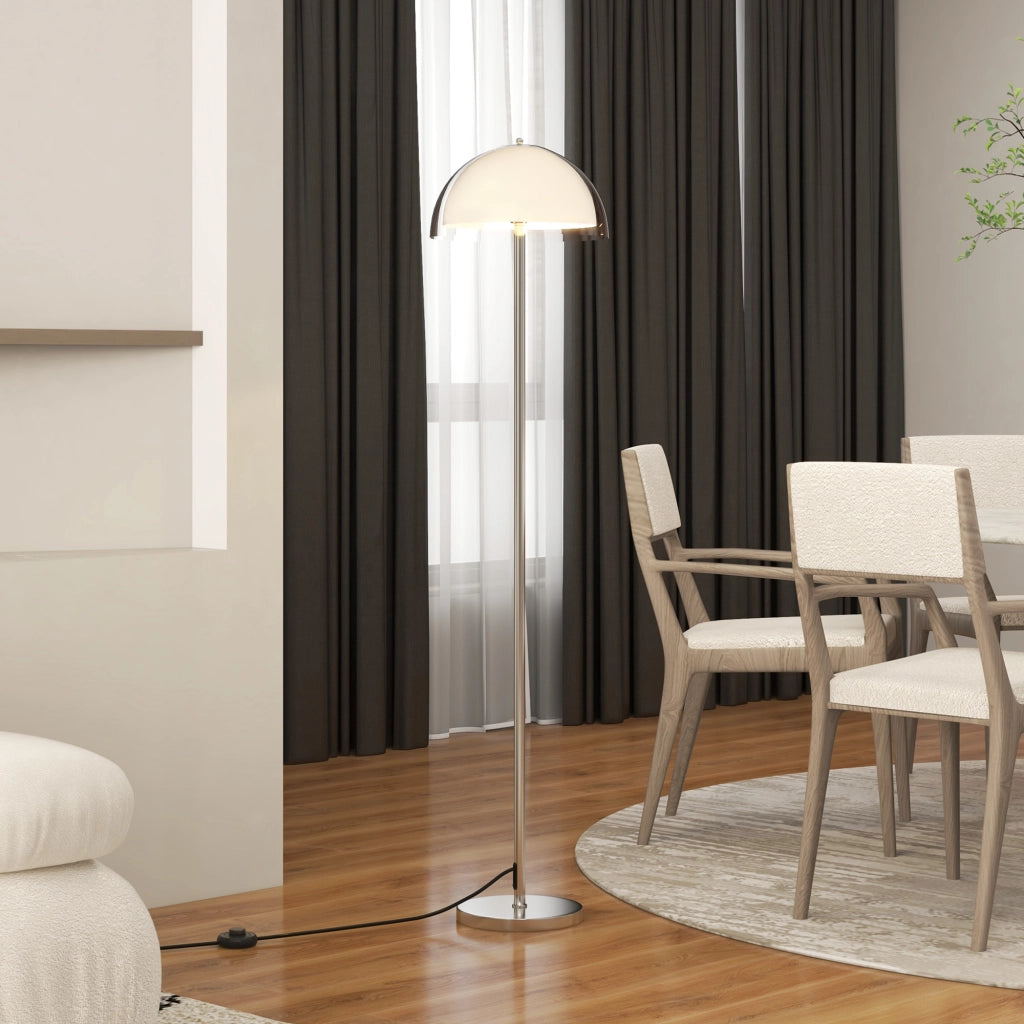 Lampada a Piantana Moderna ¨C Zephmum ¨C Bianca, Metallo e Acrilico, ?35x150 cm