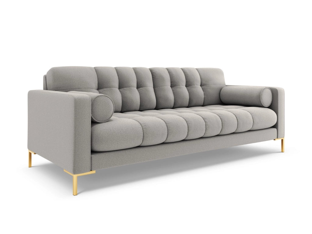 Cosmopolitan Design - Divano "Bali" 4 posti in tessuto strutturato grigio chiaro 