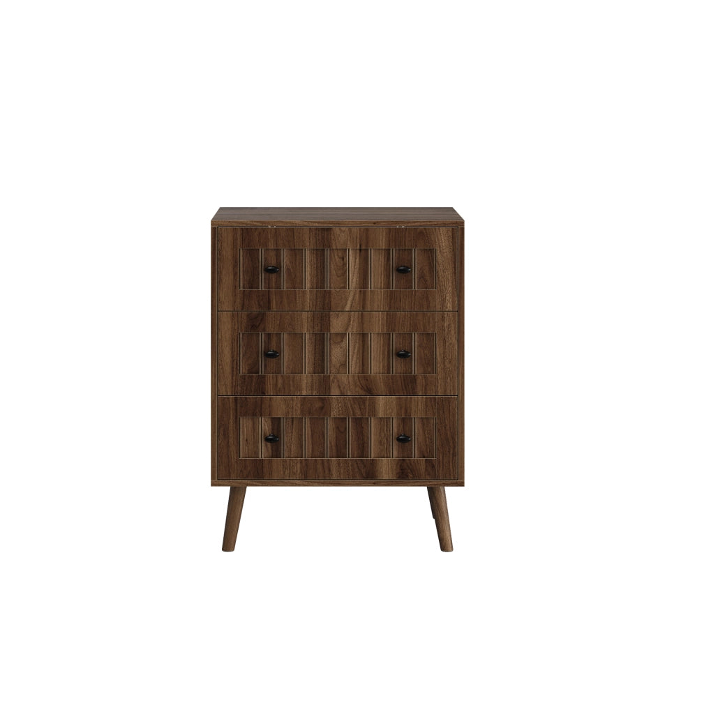 Cassettiera 3 cassetti 60x40x79 cm marrone scuro in MDF