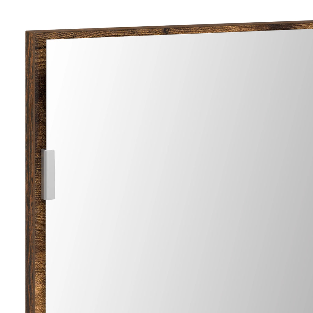 Armadio Specchio da Bagno  con Luce LED Rovere Affumicato 80x37 cm