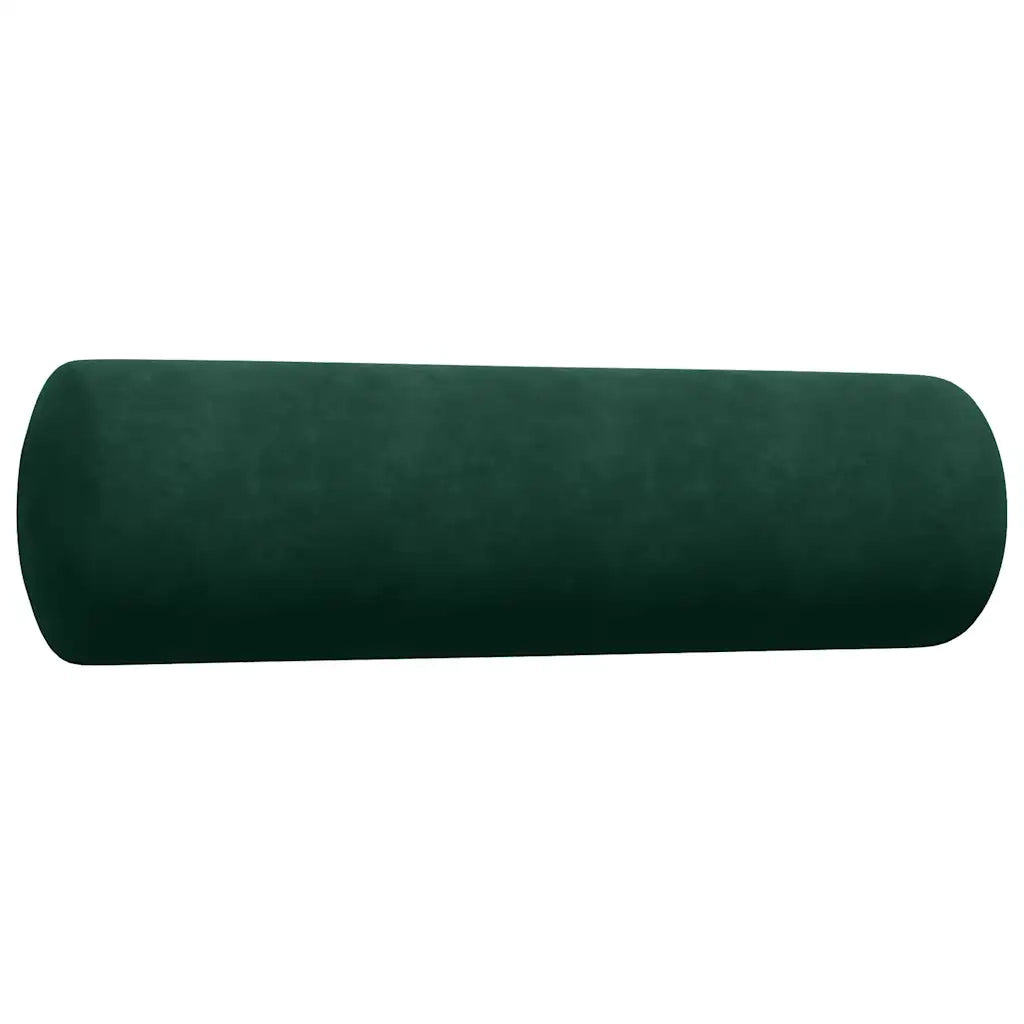 Set di Divani 4 pz con Cuscini e Rinforzi Verde scuro Velluto