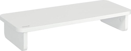 Sostegno Ergonomico per Monitor da Ufficio e Portatile - Adatto per Monitor da 24 Pollici - Fino a 20 Chilogrammi - Con Spazio di Riposo Supplementare - Per Tastiera da 470 Millimetri di Larghezza - Bianco