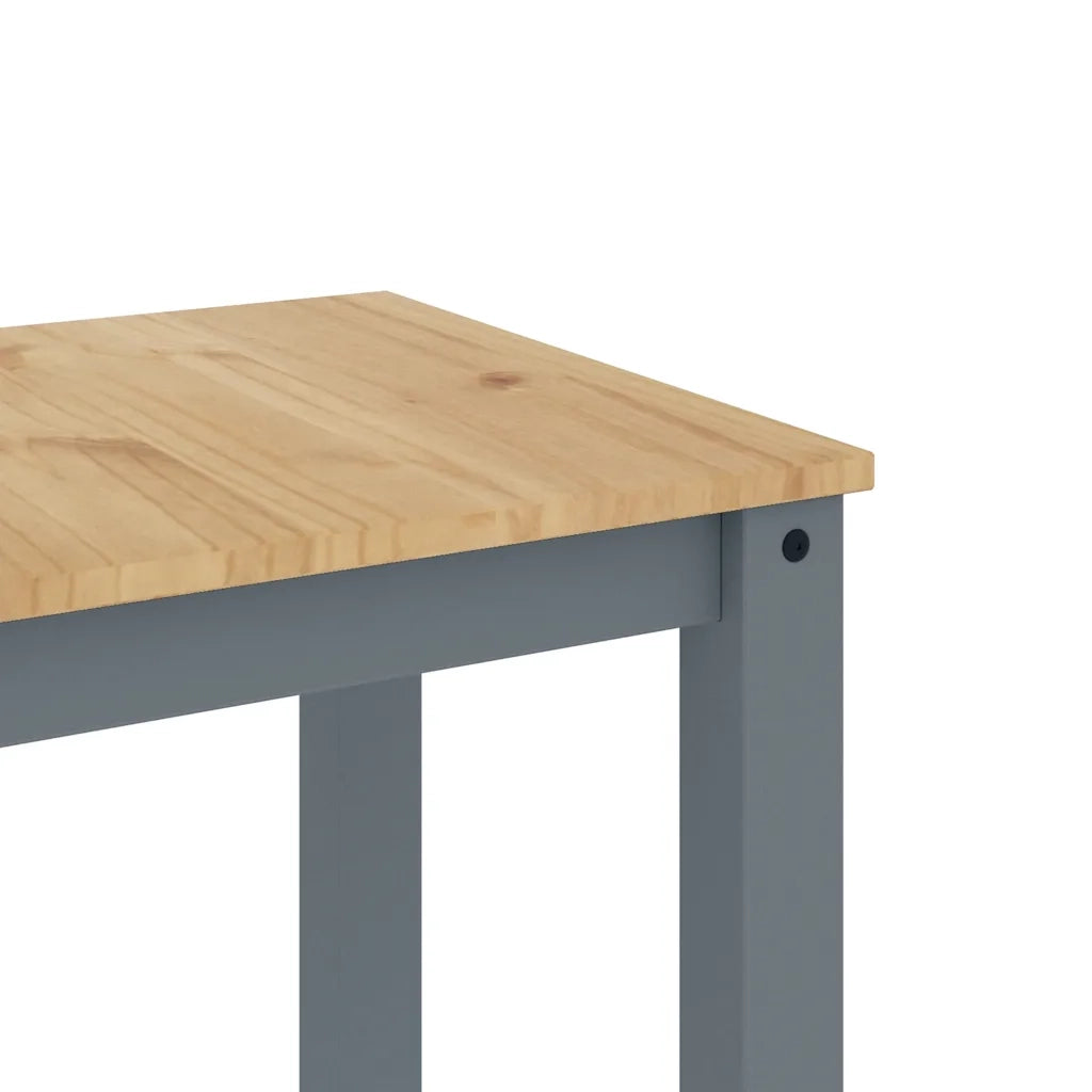 vidaXL Set da Pranzo 3 pz Panama Grigio in Legno Massello di Pino