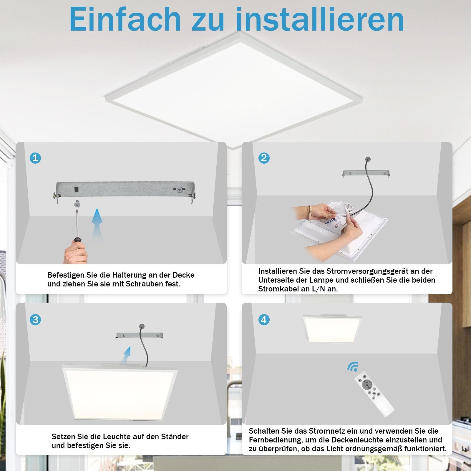 ZMH Lampada da soffitto plafoniera LED RGB cambio colore bianca dimmerabile 24W