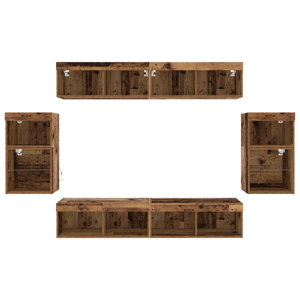 Mensola Galleggiante  2 pz Legno Antico 40x28.5x40 cm Legno Ingegnerizzato