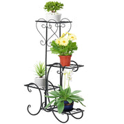 Fioriera 4 Ripiani in Metallo ¨C Zephmum ¨C Nero 45x24.5x80 cm