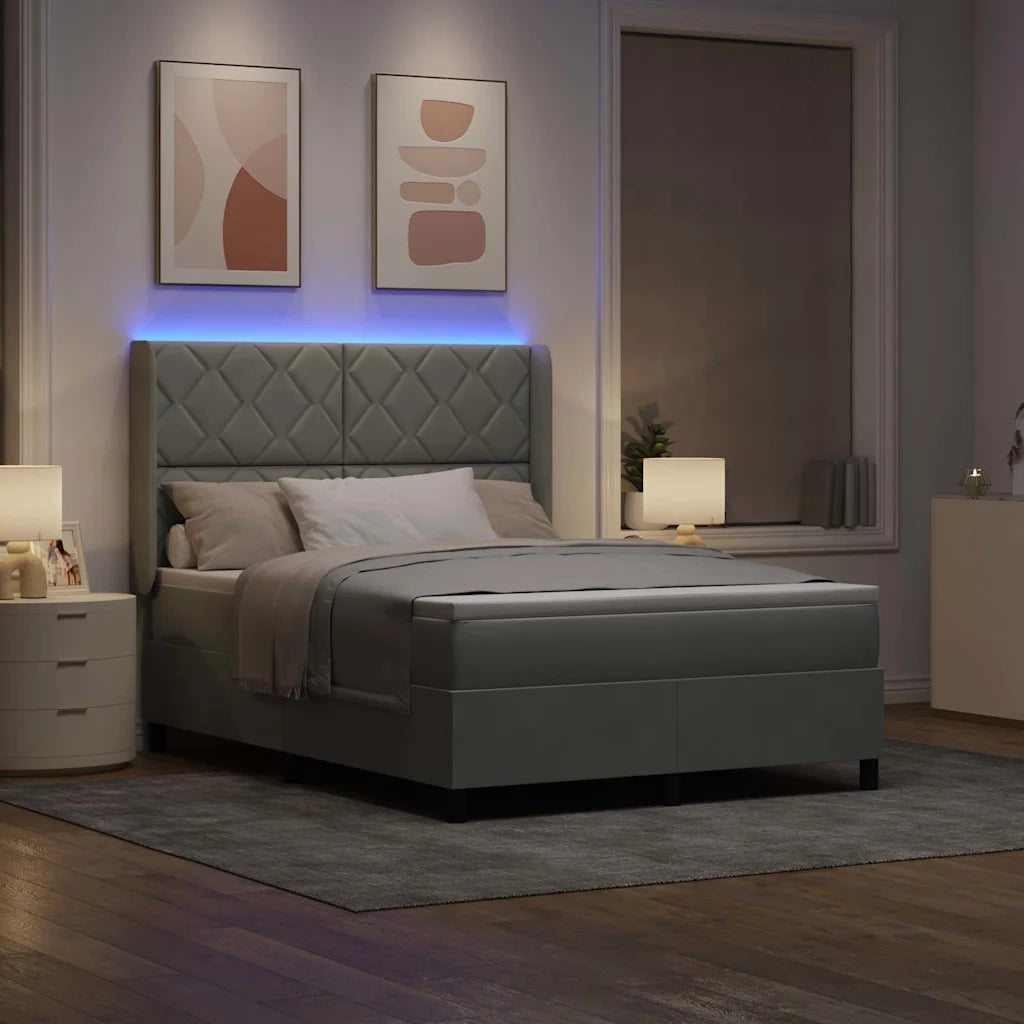 Letto a molle con testiera Grigio chiaro 160 x 200 cm Velluto 3343928
