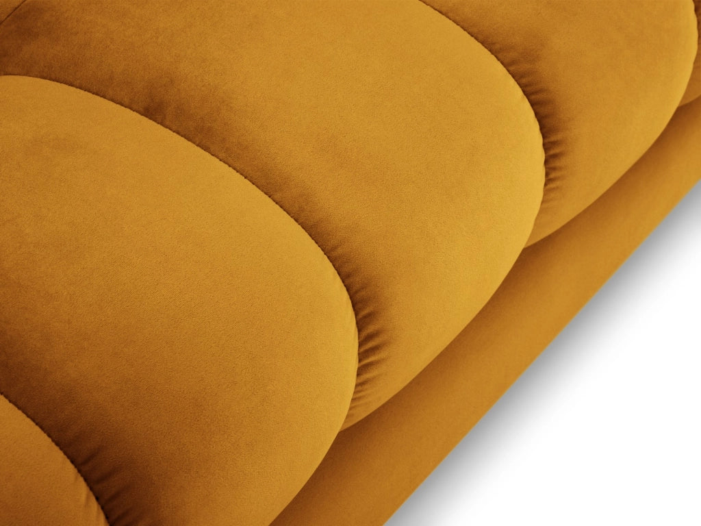 Cosmopolitan Design - Divano angolare sinistro "Bali" 5 posti in velluto giallo 